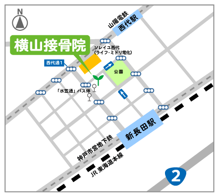 横山接骨院MAP
